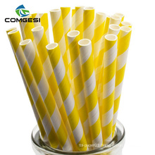 Factory price Colored Black White paper Wheat Drinking biodegradable paper straws with high quality